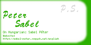 peter sabel business card